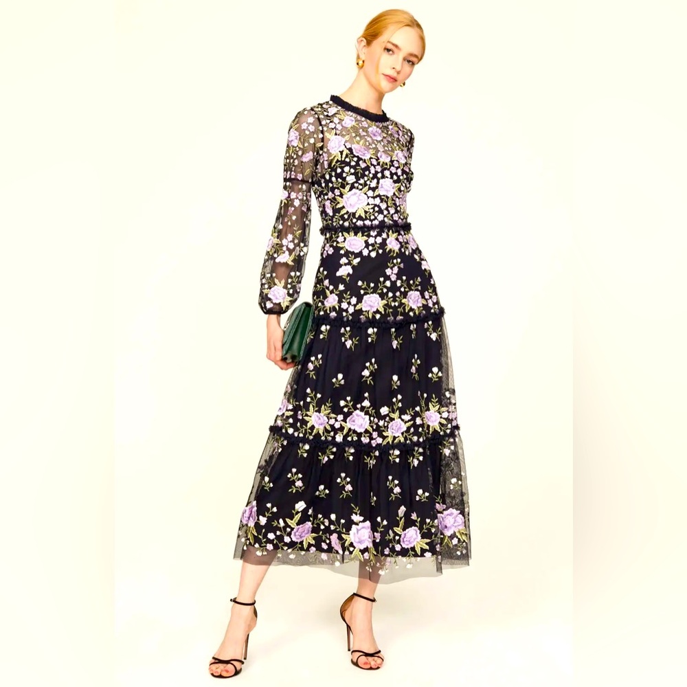 Mac Duggal Embroidered Gown NWT